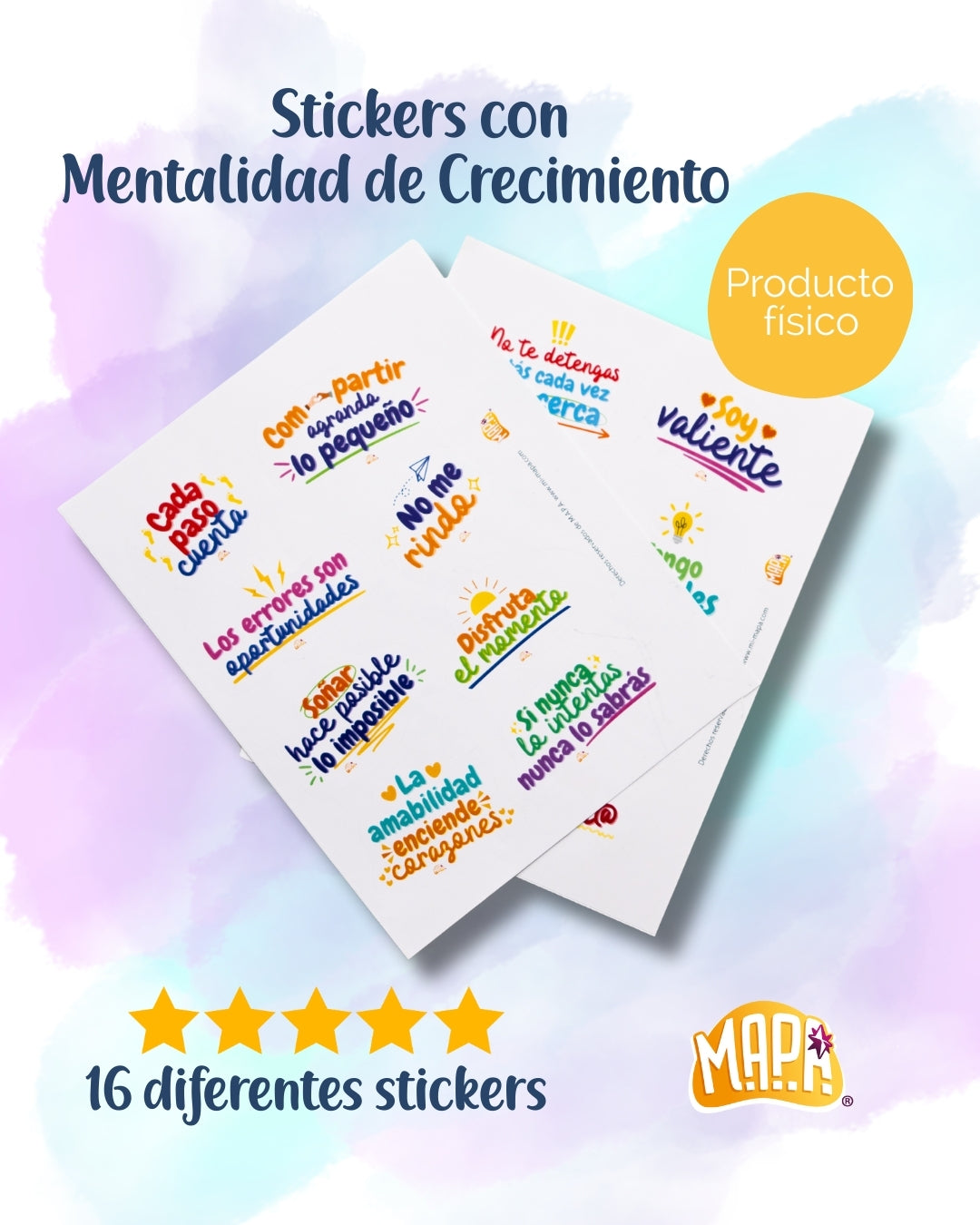 Stickers con mentalidad de crecimiento