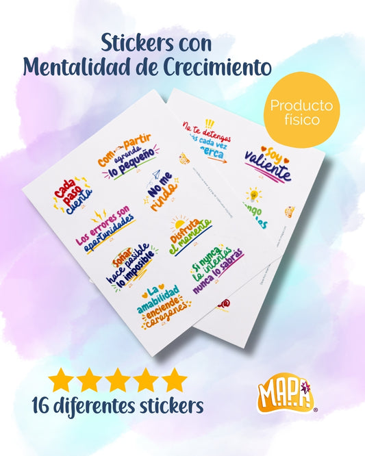 Stickers con mentalidad de crecimiento