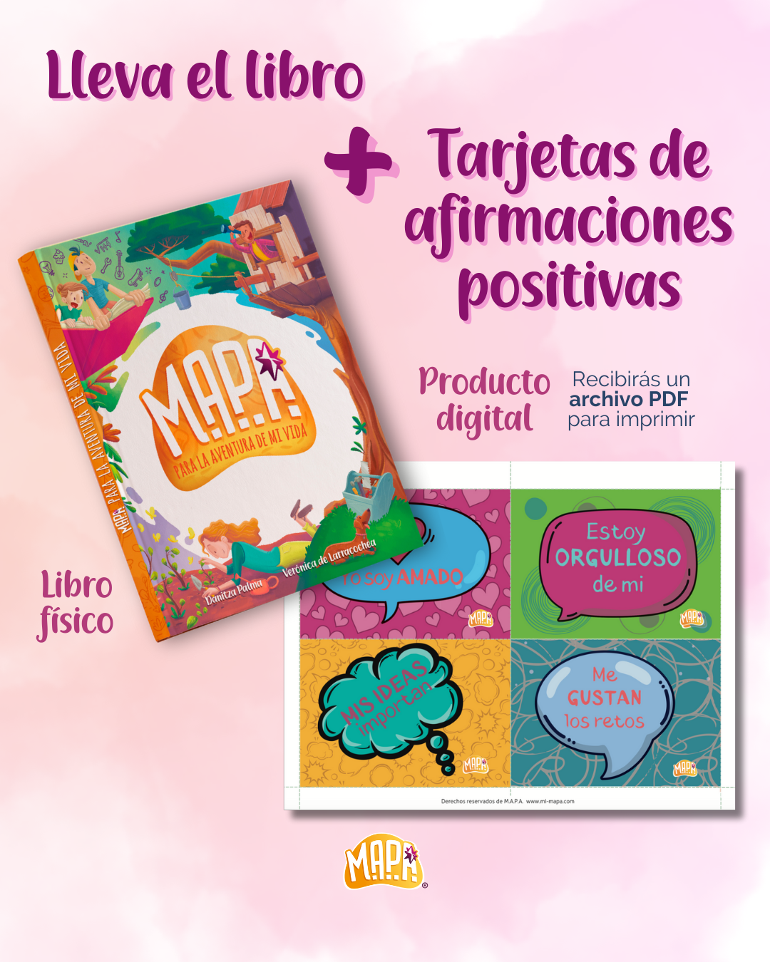 Combo: Libro MAPA para la aventura de mi vida + Tarjetas de Afirmaciones Positivas