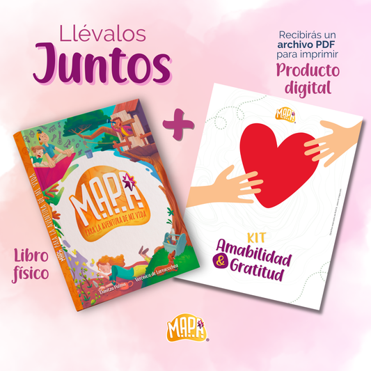 Combo: Libro MAPA para la aventura de mi vida + KIT de Amabilidad y Gratitud