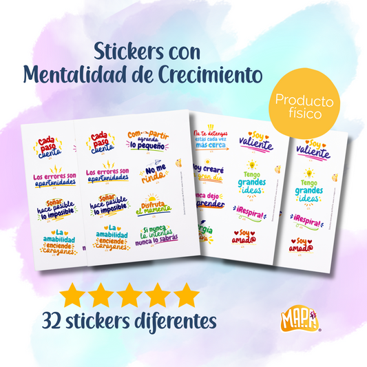 Stickers con mentalidad de crecimiento