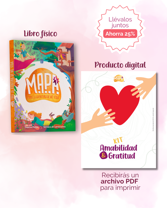 Combo: Libro MAPA para la aventura de mi vida + KIT de Amabilidad y Gratitud