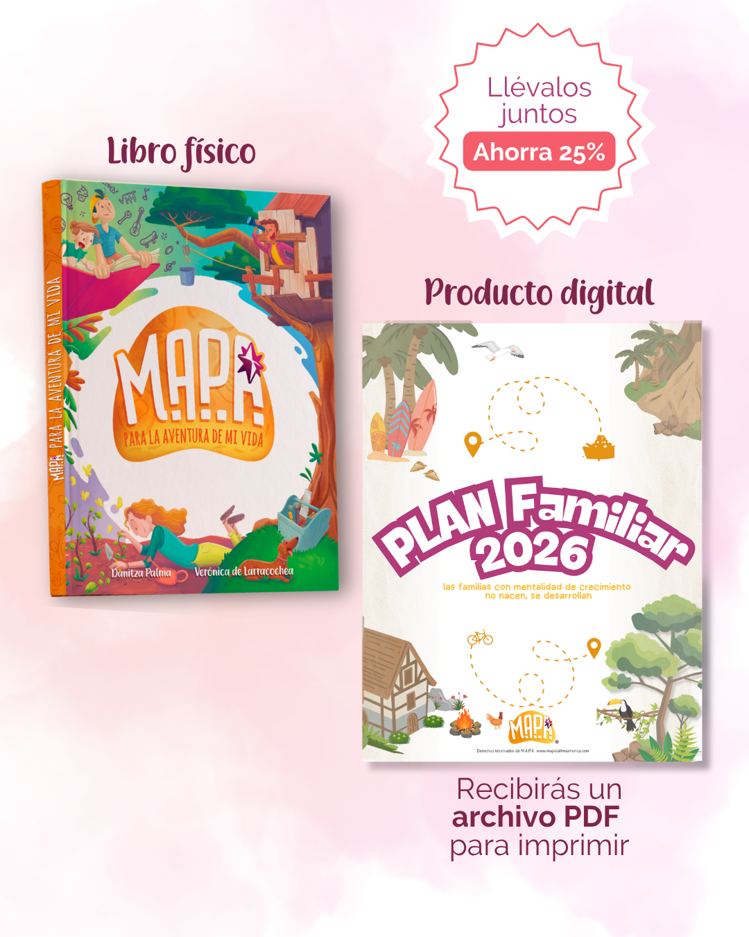 Combo: Libro MAPA para la aventura de mi vida + Plan 2026 MAPA familiar con Mentalidad de Crecimiento