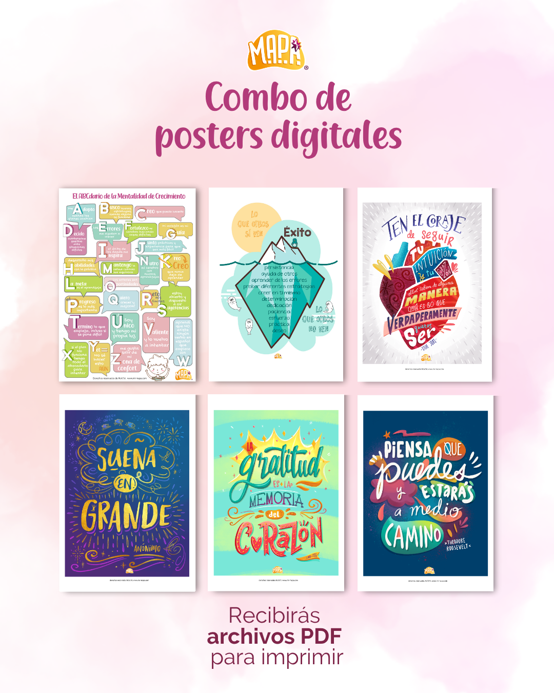Combo de 6 Posters Digitales