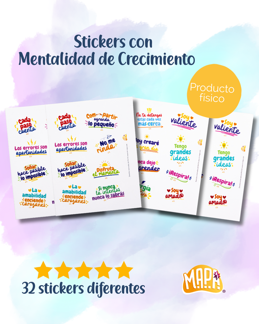 Stickers con mentalidad de crecimiento